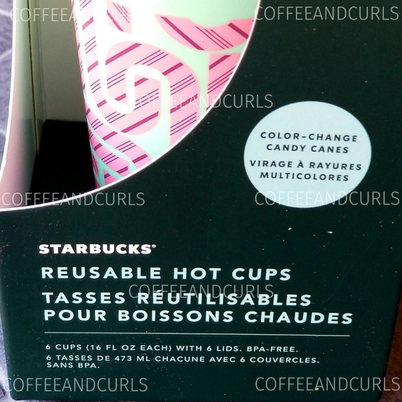 Starbucks Candy Cane Color Changing Hot Cup Set 16oz Grande 2020 Holiday - Picture 5 of 12